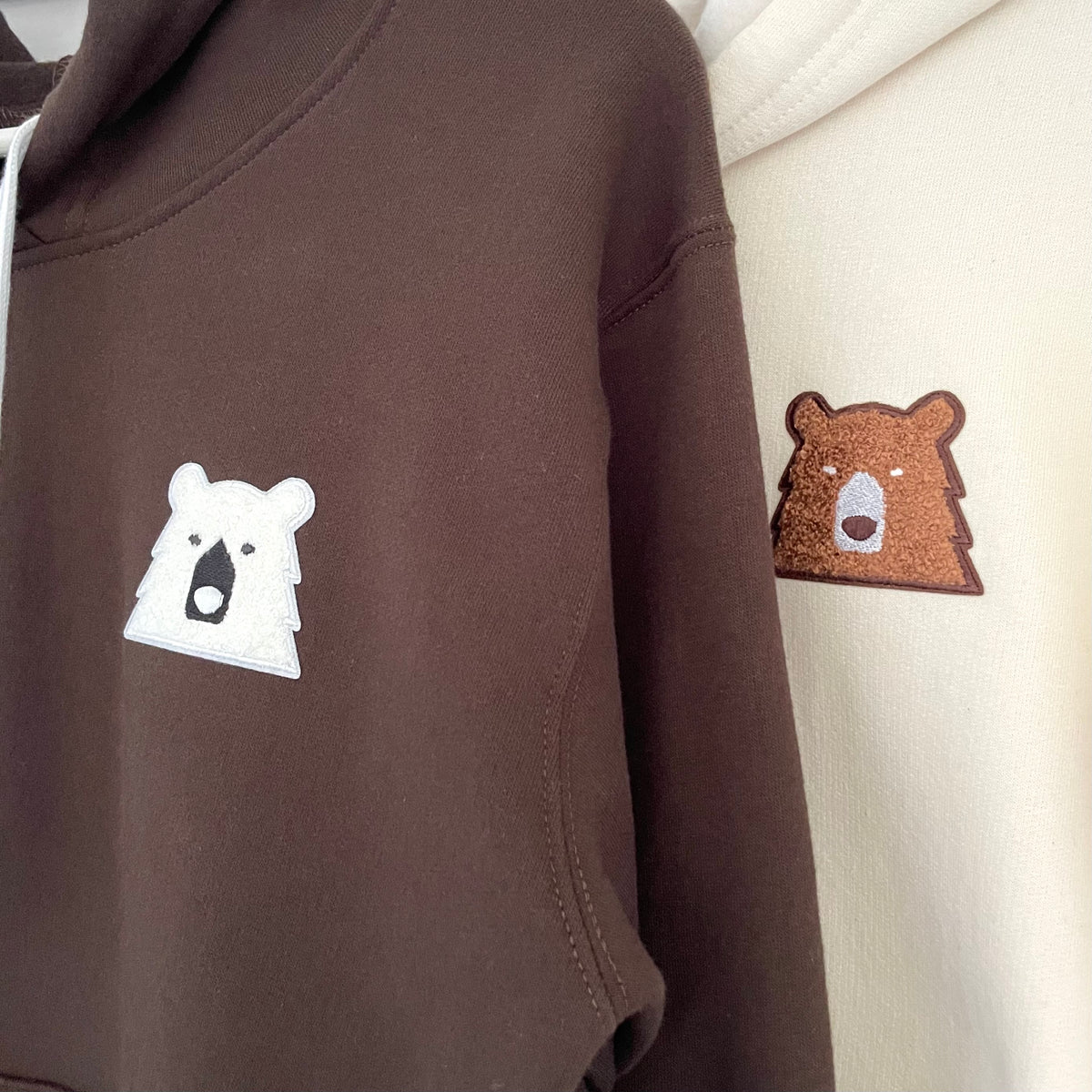 Fuzzy Bear Pop Over Hoodie - Cream