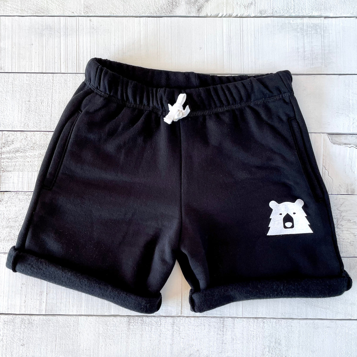 Relaxed Sweat Shorts - Black with White
