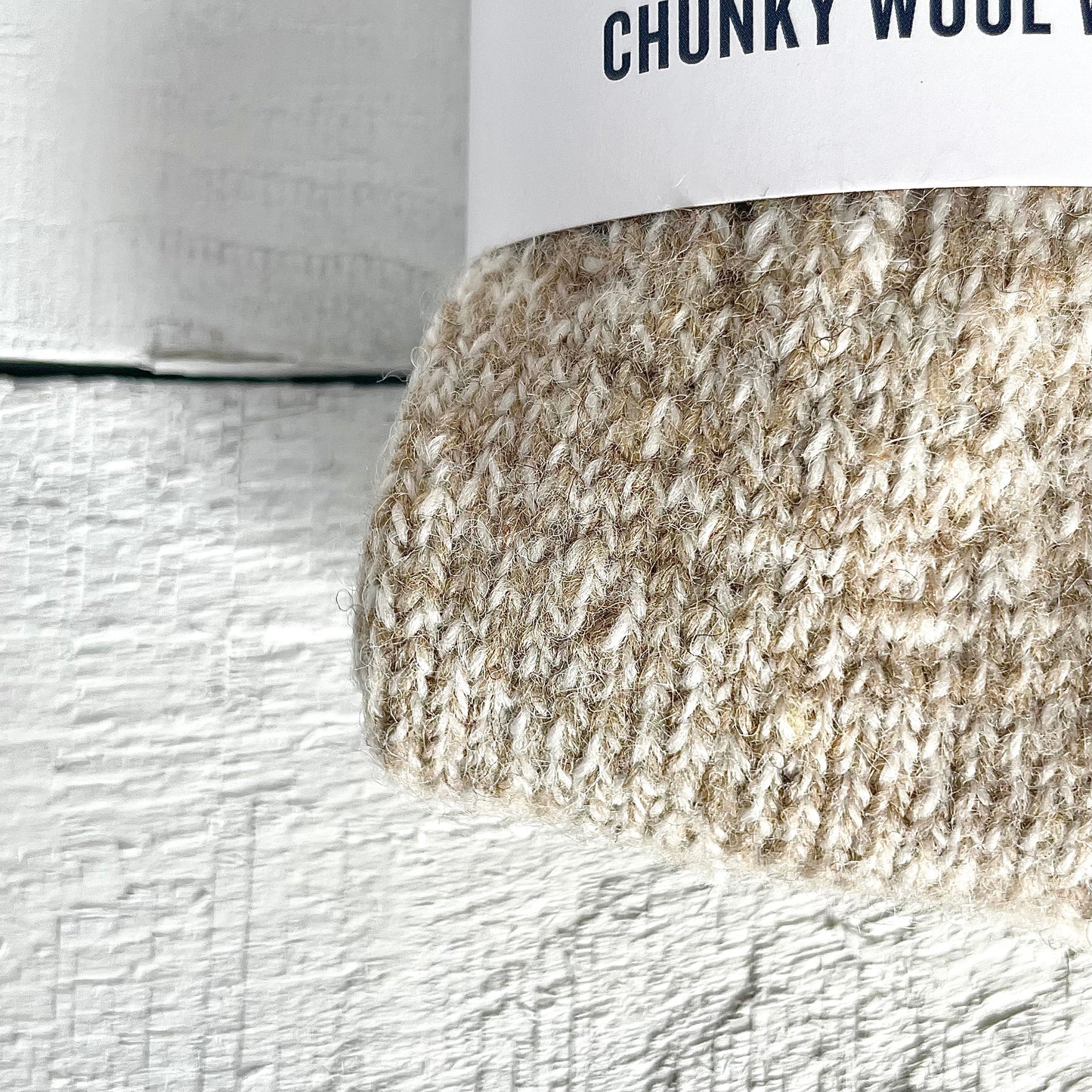 Chunky Wool Work Sock - Oatmeal with Red Stripe