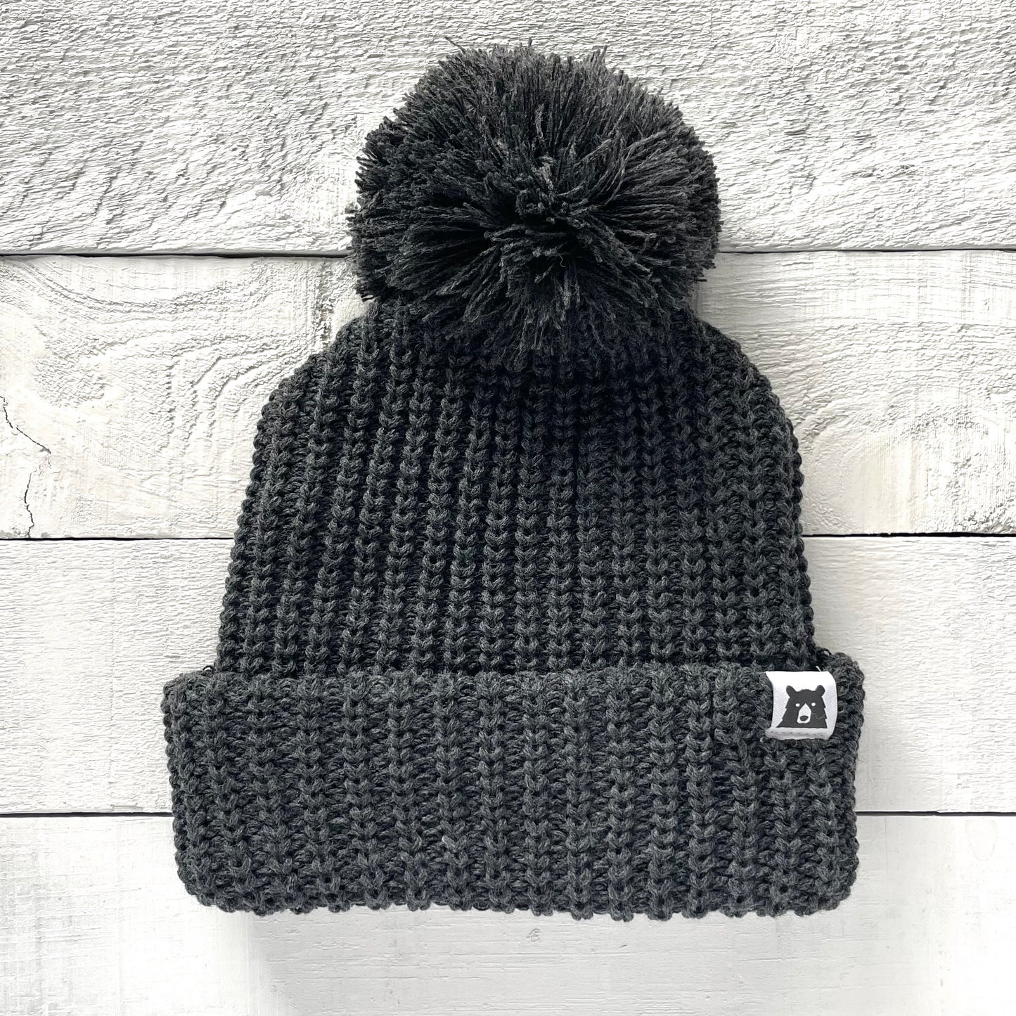 Oversized Chunky Knit Toque - Charcoal