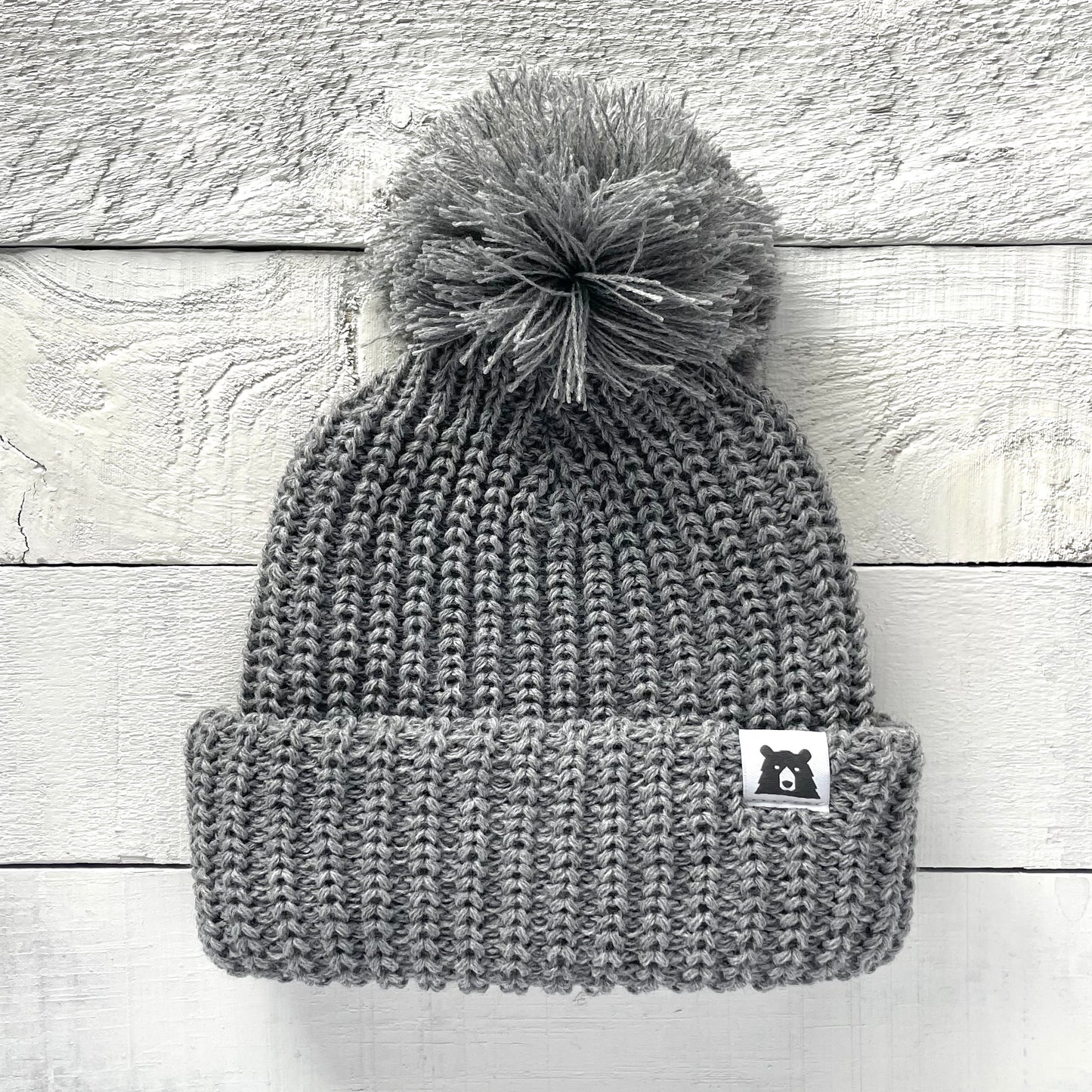 Oversized Chunky Knit Toque - Heather Grey