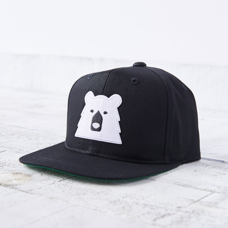 Youth Snapback - Black with Polar Bear