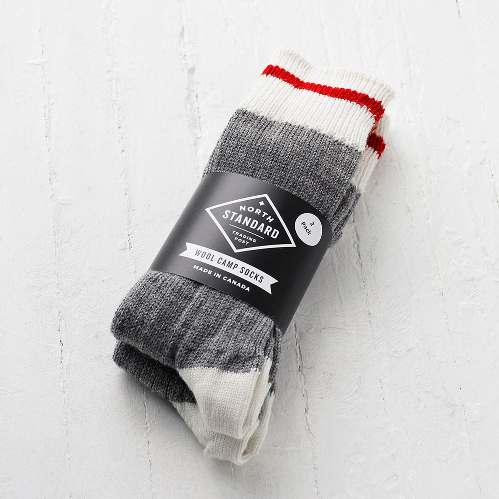 Camp Socks - Wool - Red - 2 pack