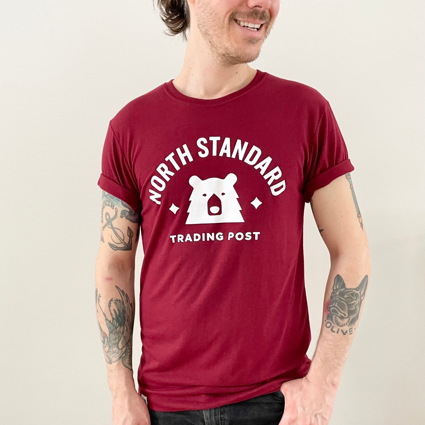 Eco Varsity Tee - Maroon with White