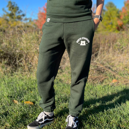 Relaxed Fit Arc Sweatpants - Forest with White