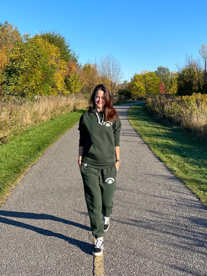 Relaxed Fit Arc Sweatpants - Forest with White