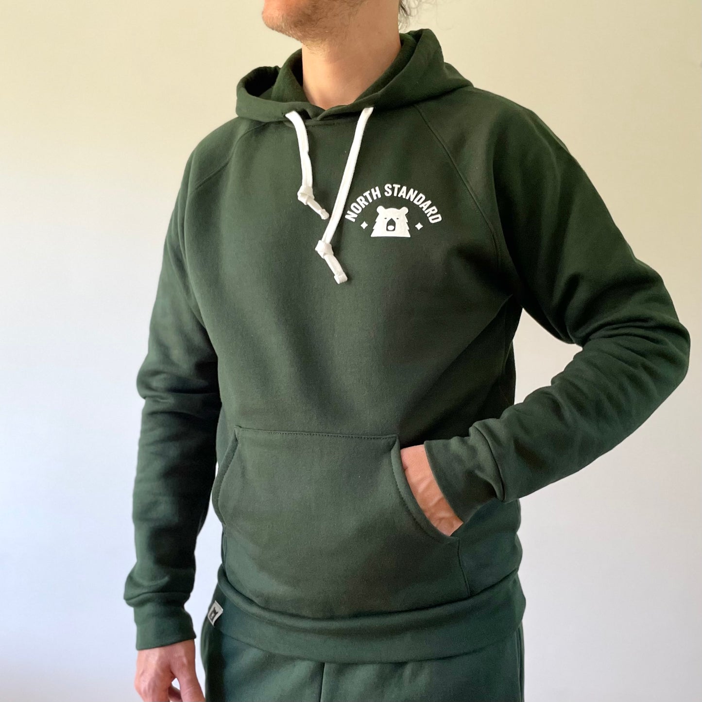 Arc Pop Over Hoodie - Forest with White