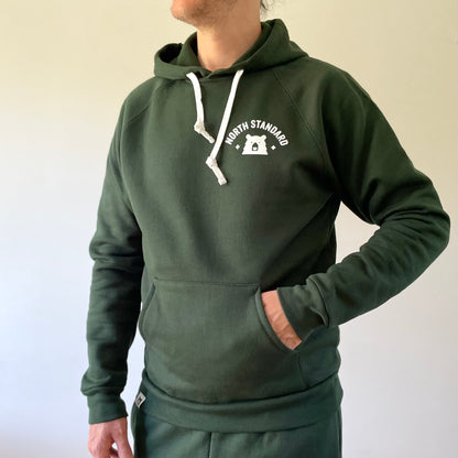 Arc Pop Over Hoodie - Forest with White