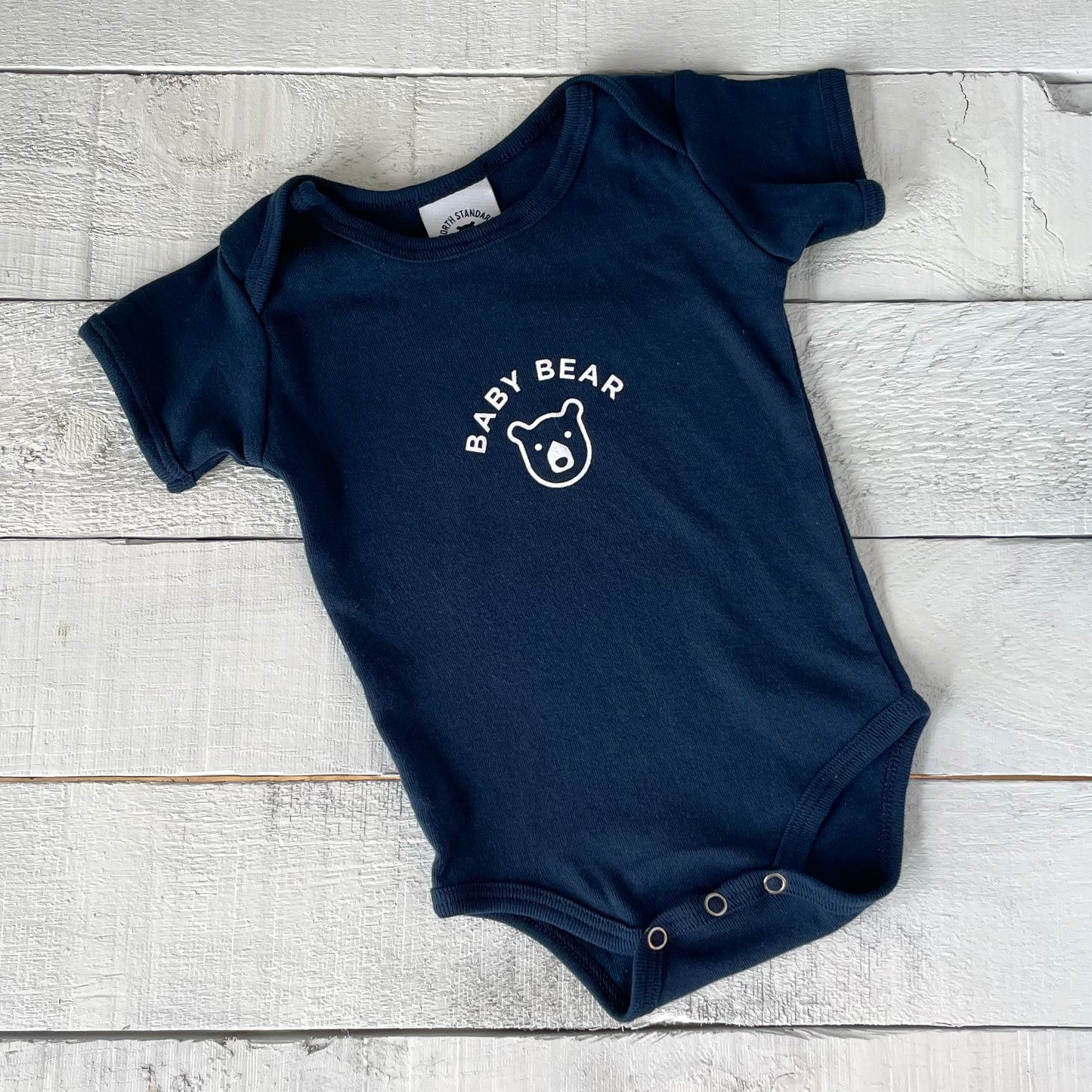 Baby Bear Onesie - Navy with White