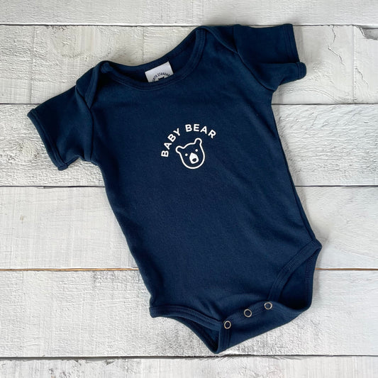 Baby Bear Onesie - Navy with White