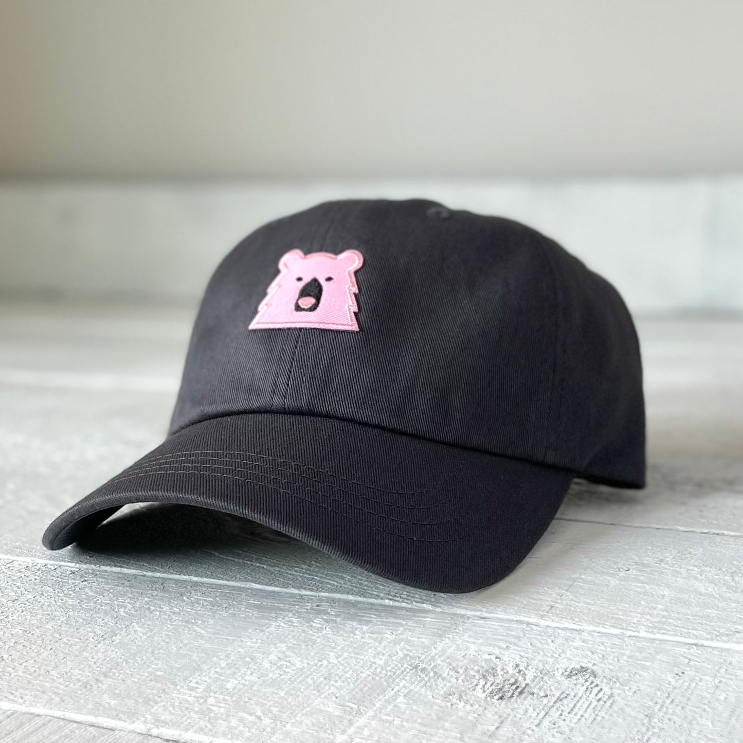 Camp Hat - Charcoal with Lil Pink Bear