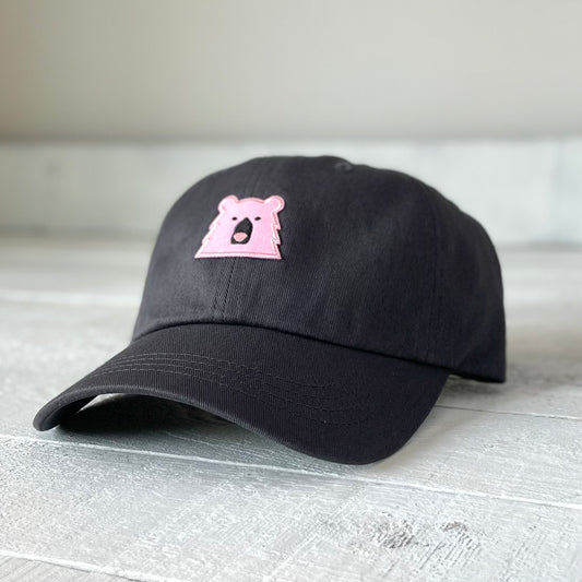 Camp Hat - Charcoal with Lil Pink Bear