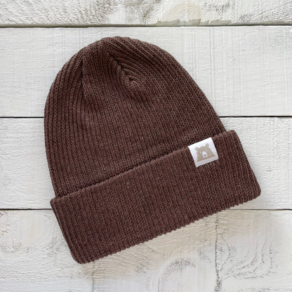 Cotton Knit Toque - Chocolate Brown