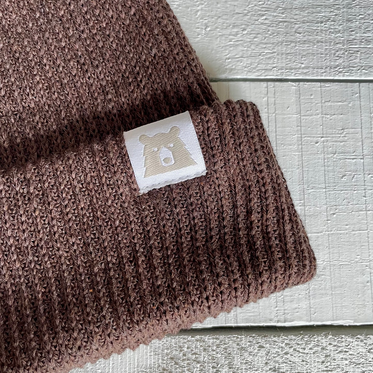 Cotton Knit Toque - Chocolate Brown