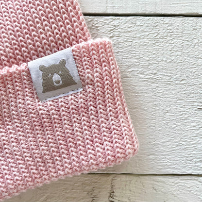 Cotton Knit Toque - Heather Pink