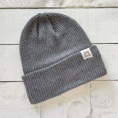Cotton Knit Toque - Speckled Grey