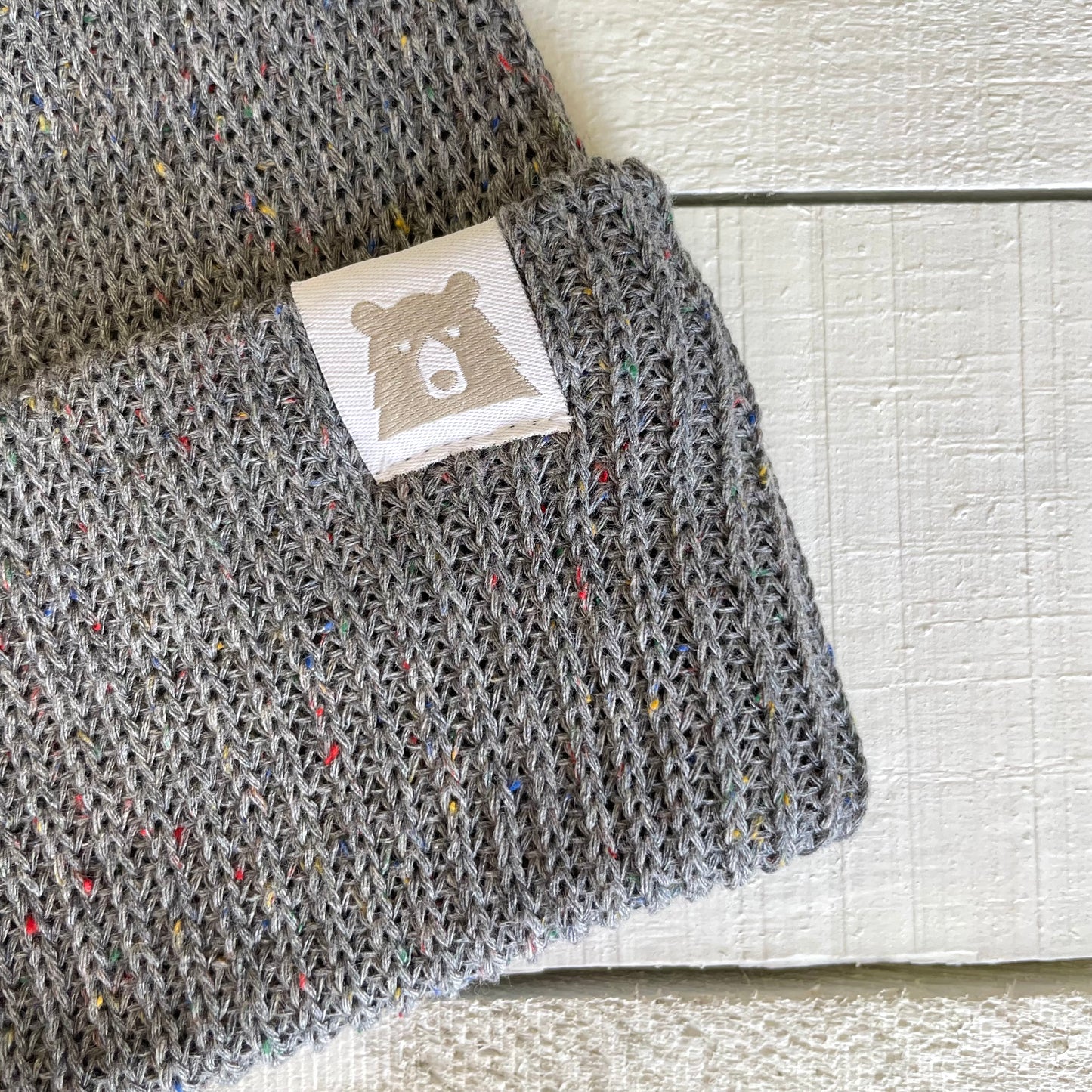Cotton Knit Toque - Speckled Grey