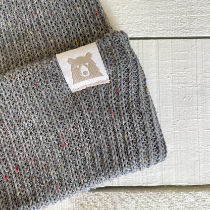 Cotton Knit Toque - Speckled Grey