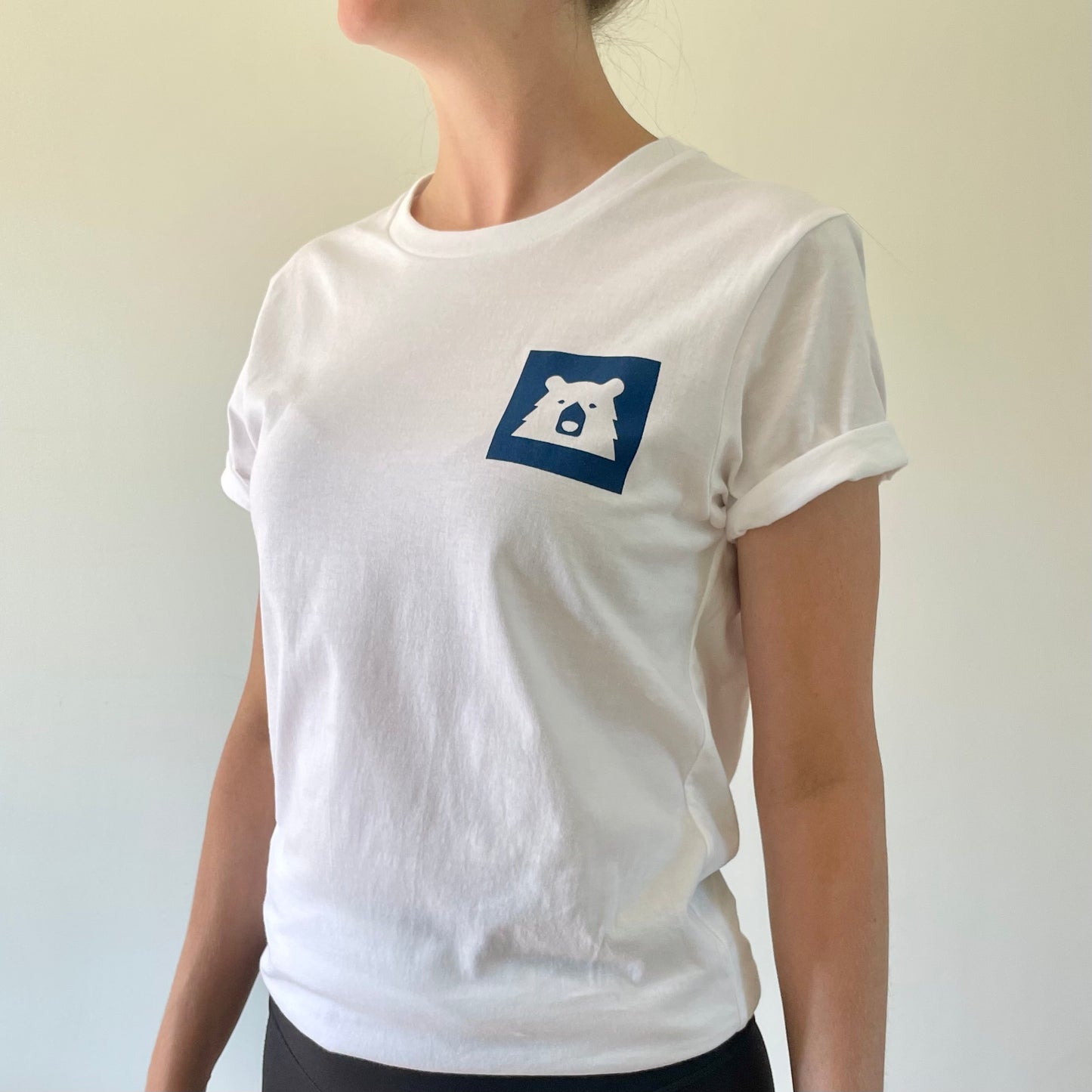 Framed Bear Tee - White with Navy