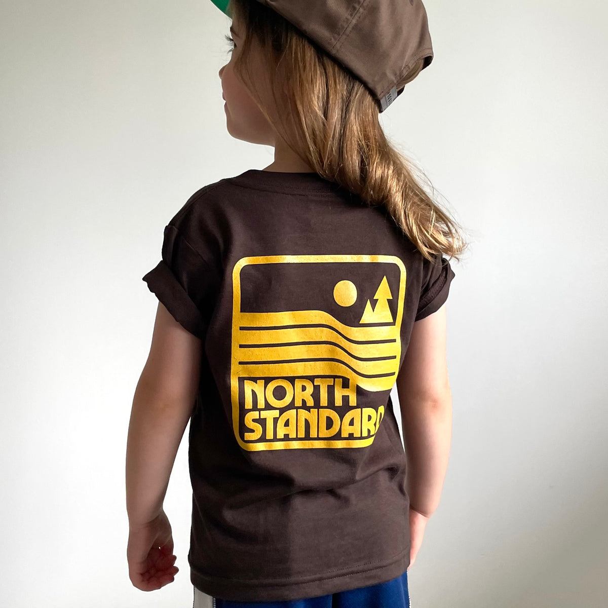 Kids Parks & Rec Tee - Brown with Golden Yellow