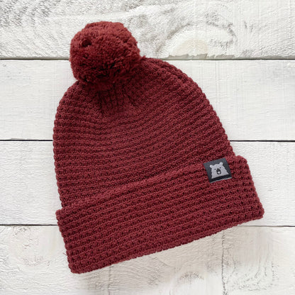 Merino Wool Pom Toque - Burnt Umber