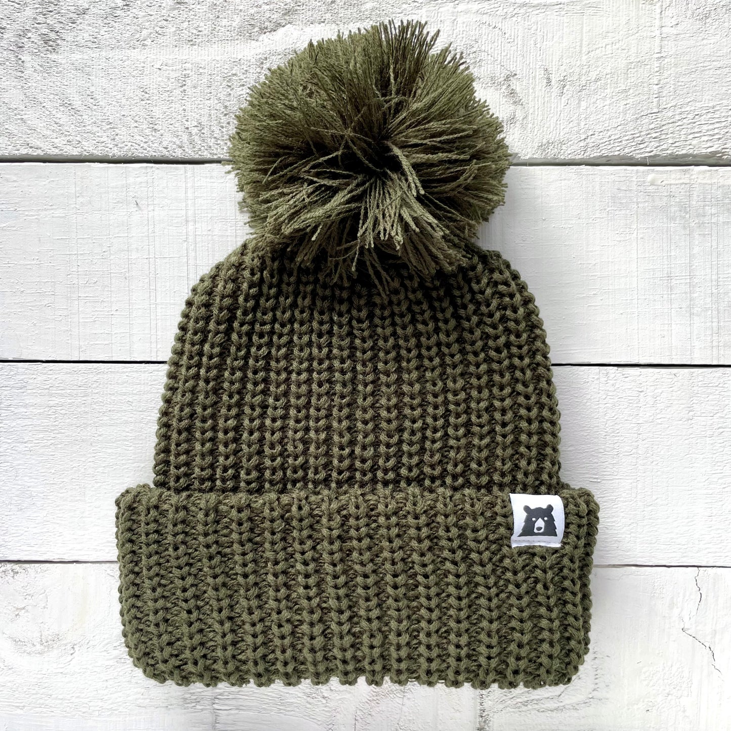 Oversized Chunky Knit Toque - Olive