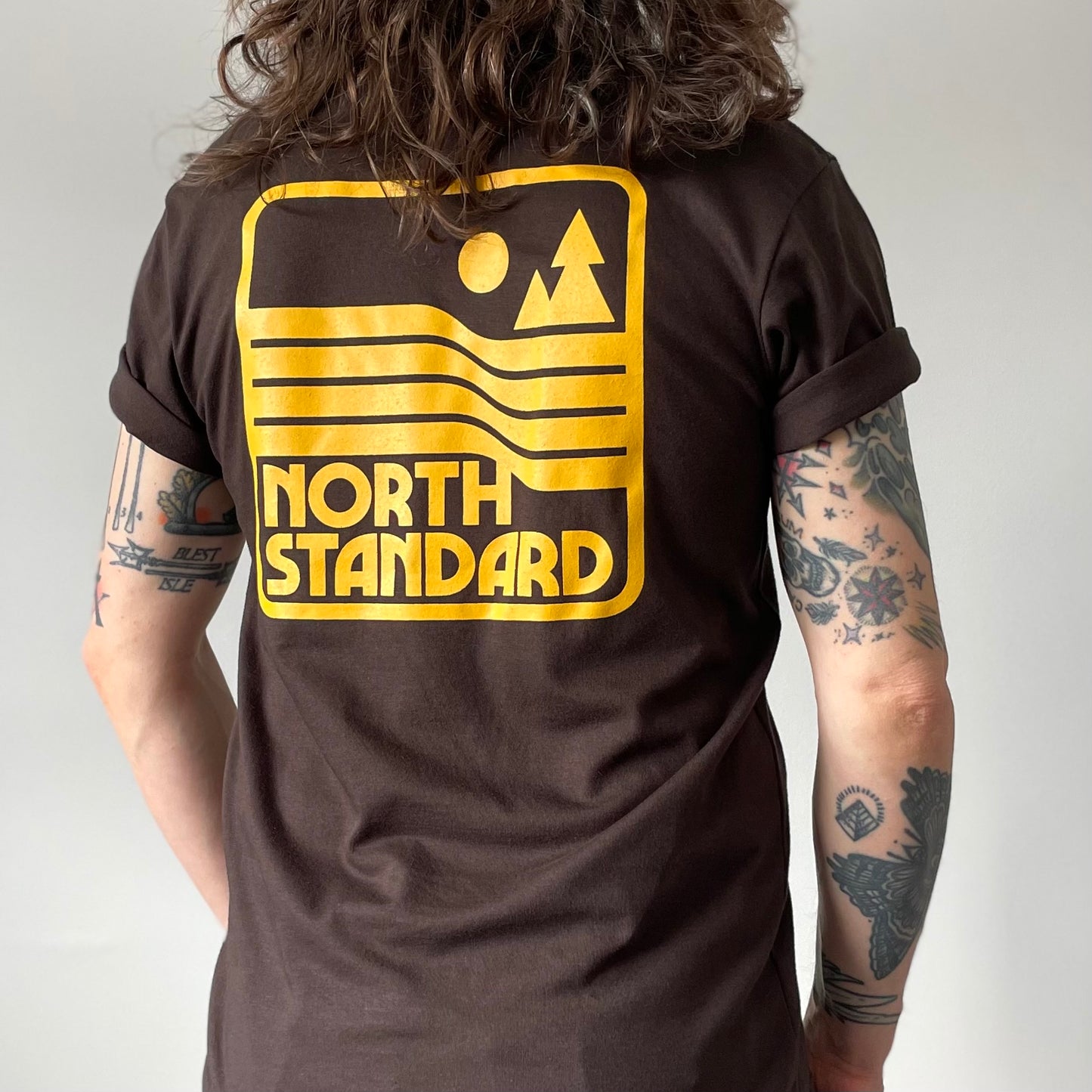Parks & Rec Tee - Brown with Golden Yellow