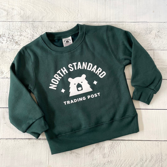 Kids Primary Crew Sweat - Forest with White