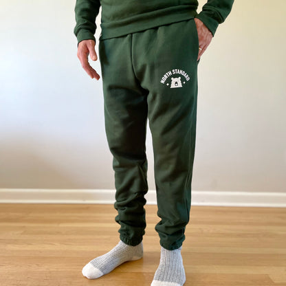 Relaxed Fit Arc Sweatpants - Forest with White