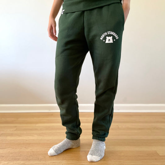 Relaxed Fit Arc Sweatpants - Forest with White