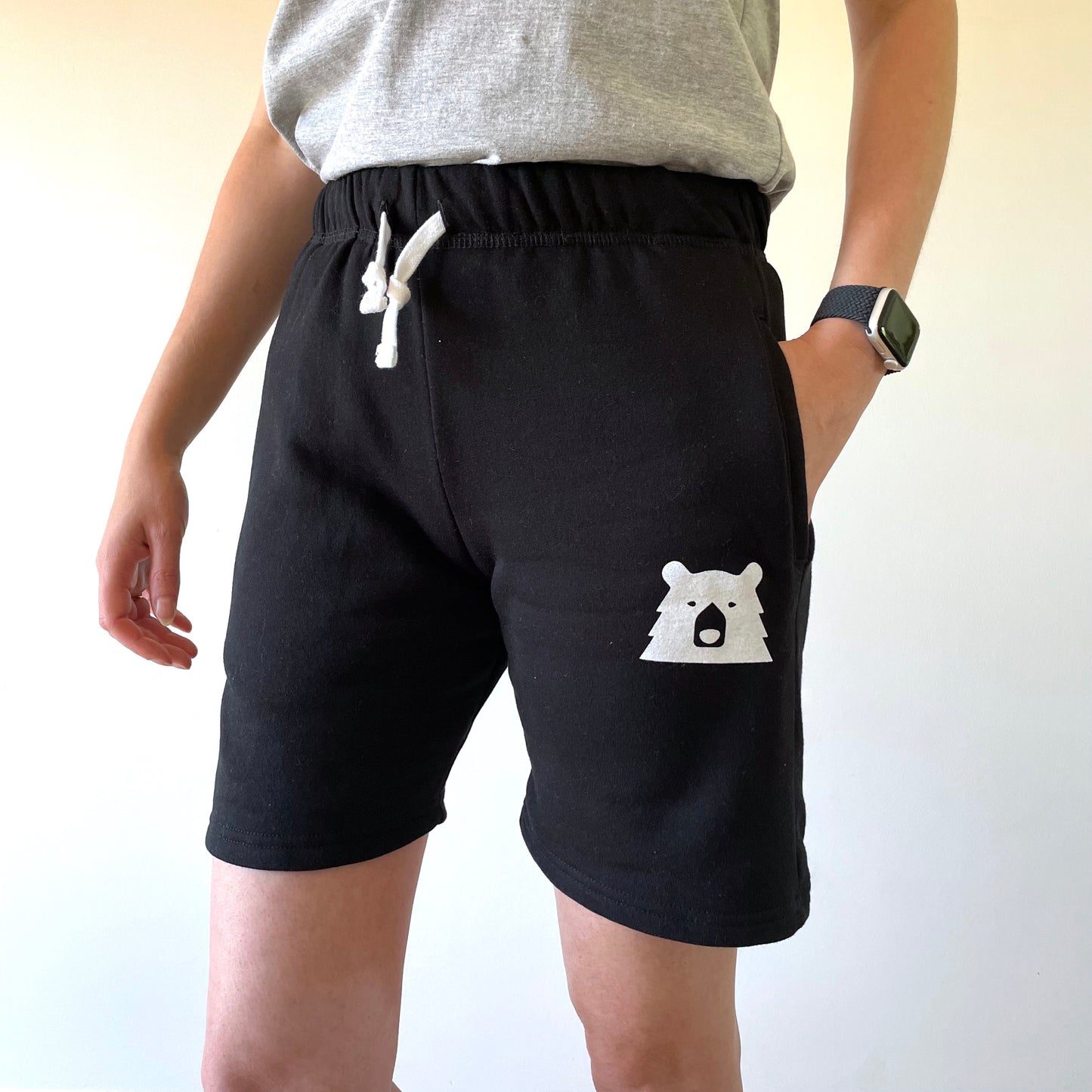 Relaxed Sweat Shorts - Black with White