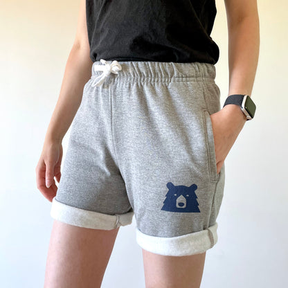 Relaxed Sweat Shorts - Grey Marl with Navy