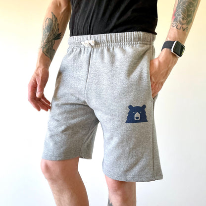 Relaxed Sweat Shorts - Grey Marl with Navy