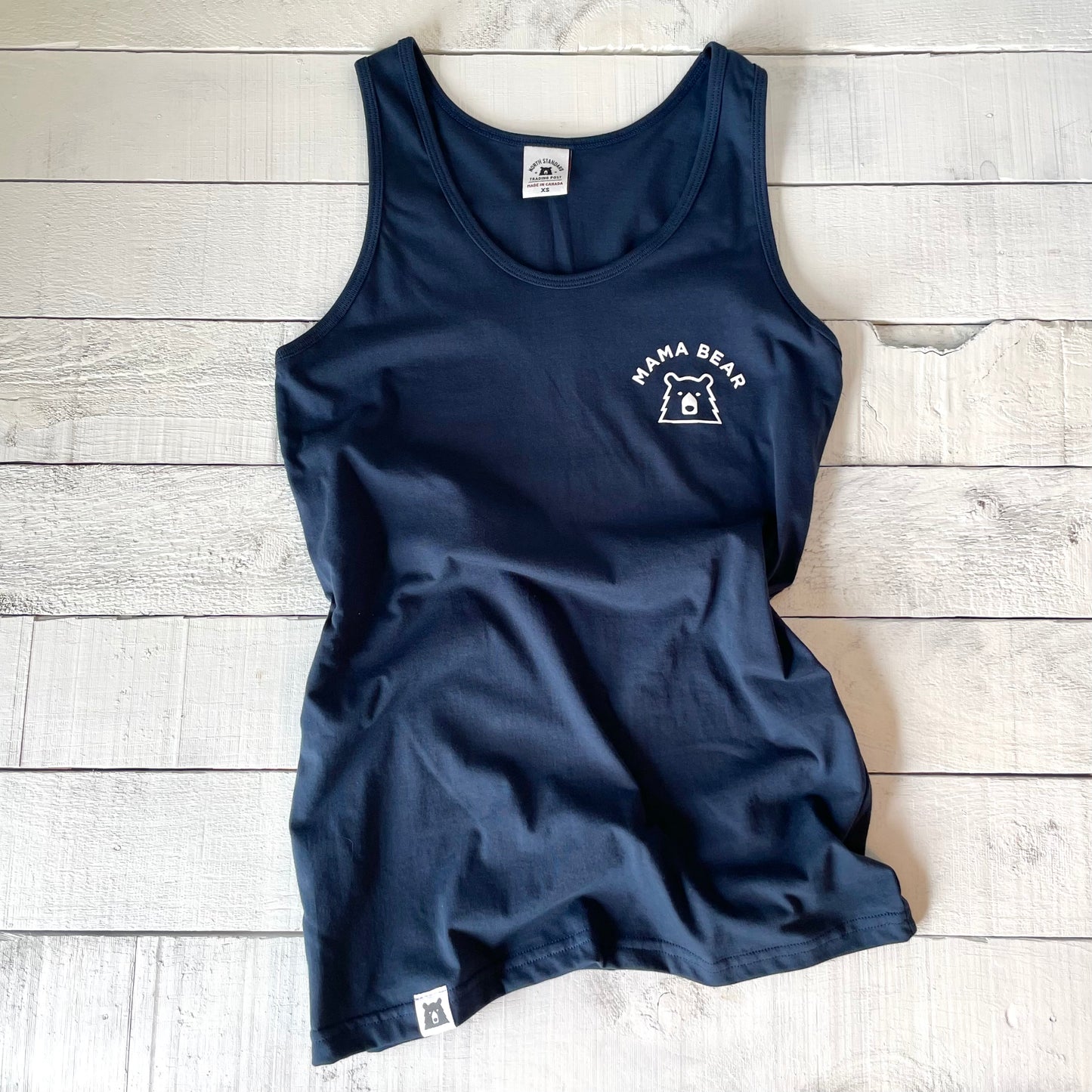 Mama Bear Tank - Navy with White