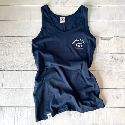Mama Bear Tank - Navy with White