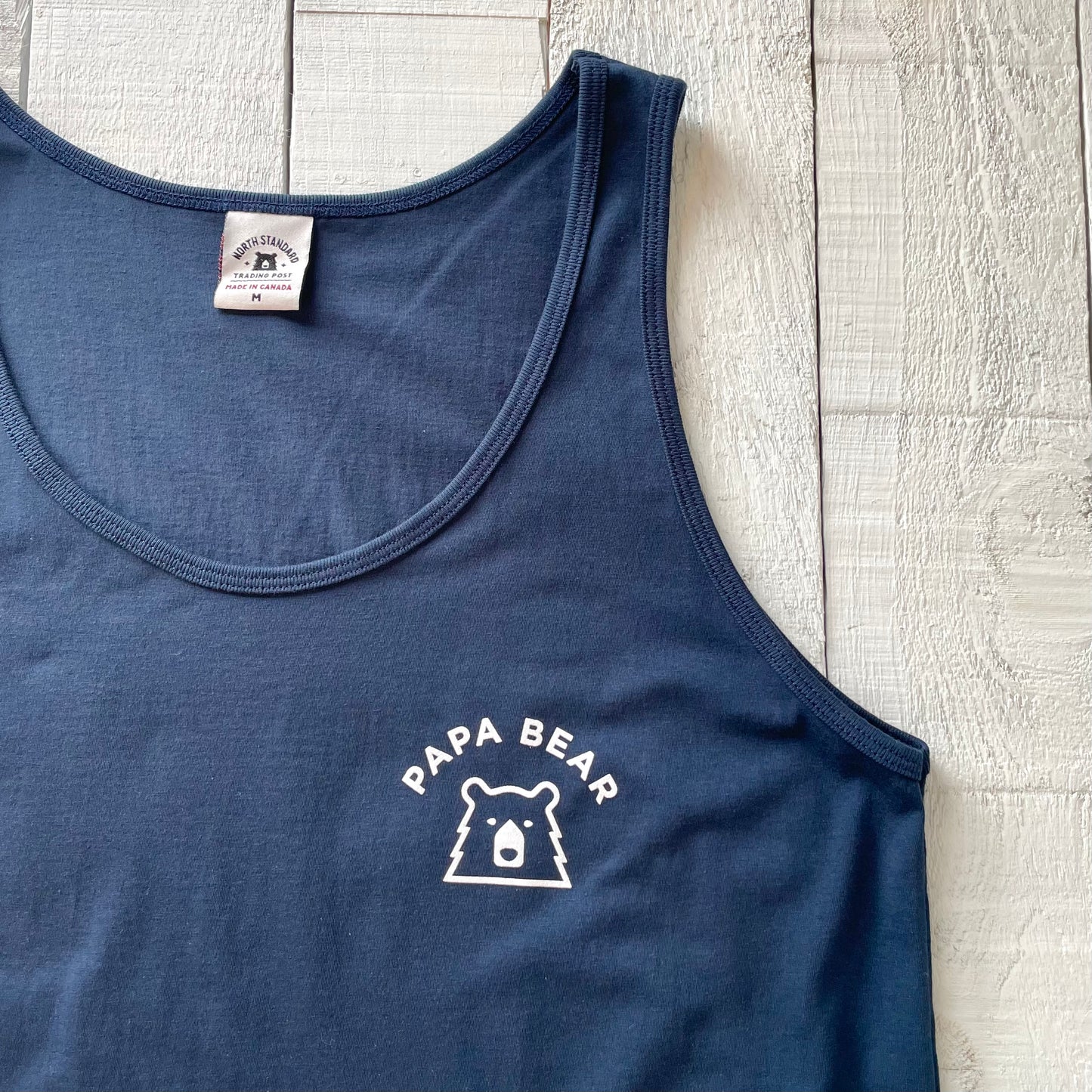 Papa Bear Tank - Navy with White