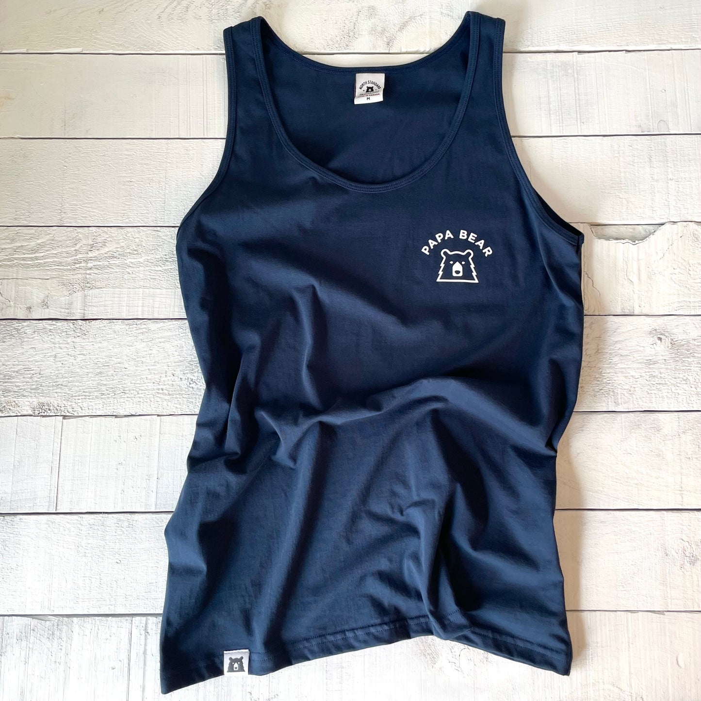 Papa Bear Tank - Navy with White