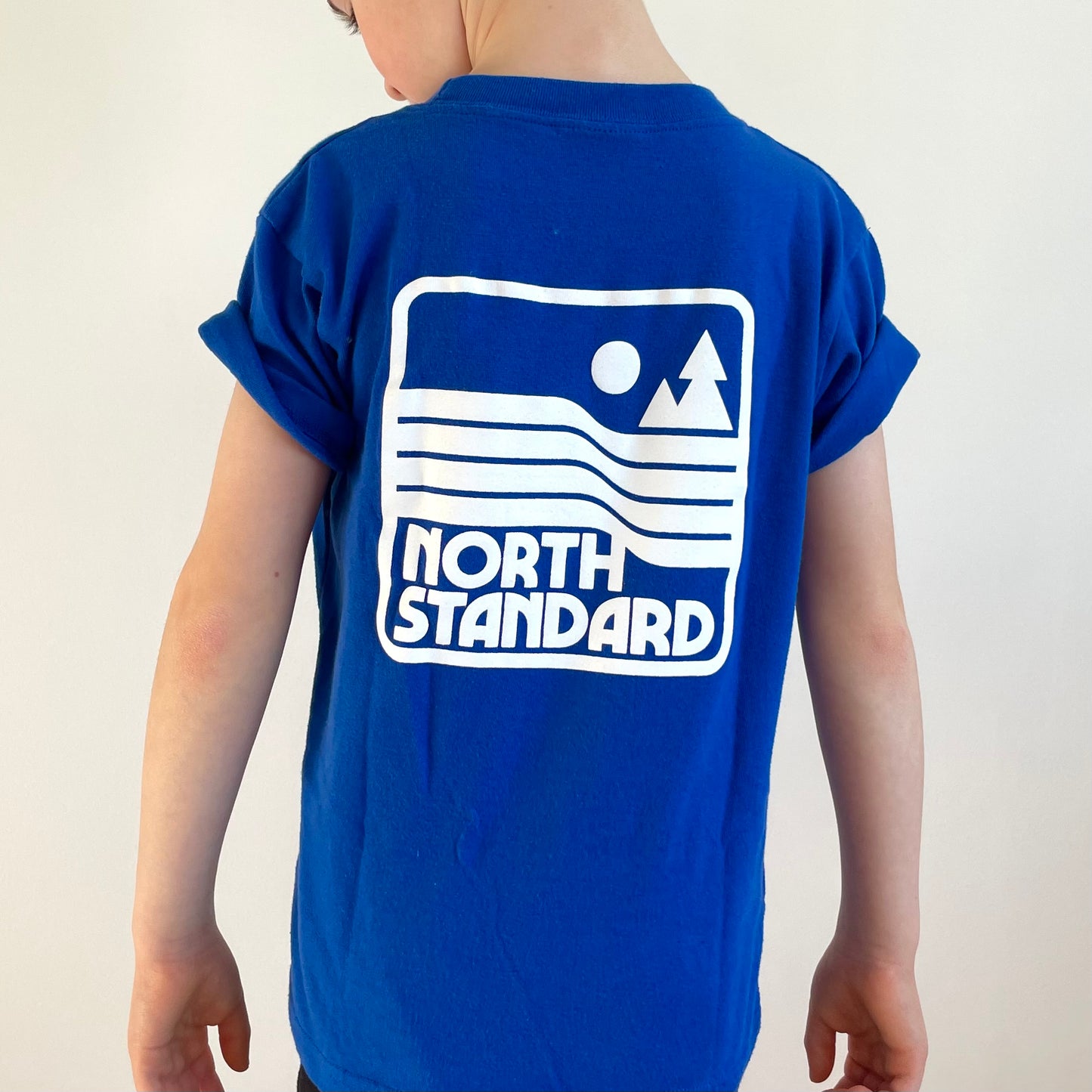 Kids Parks & Rec Tee - Royal with White