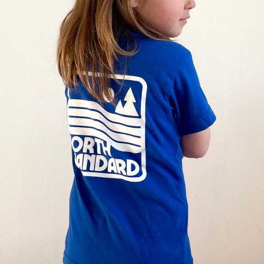 Kids Parks & Rec Tee - Royal with White