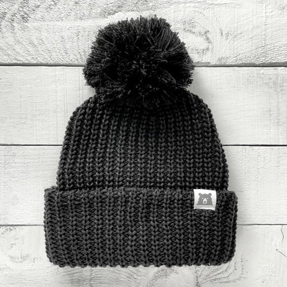 Oversized Chunky Knit Toque - Black