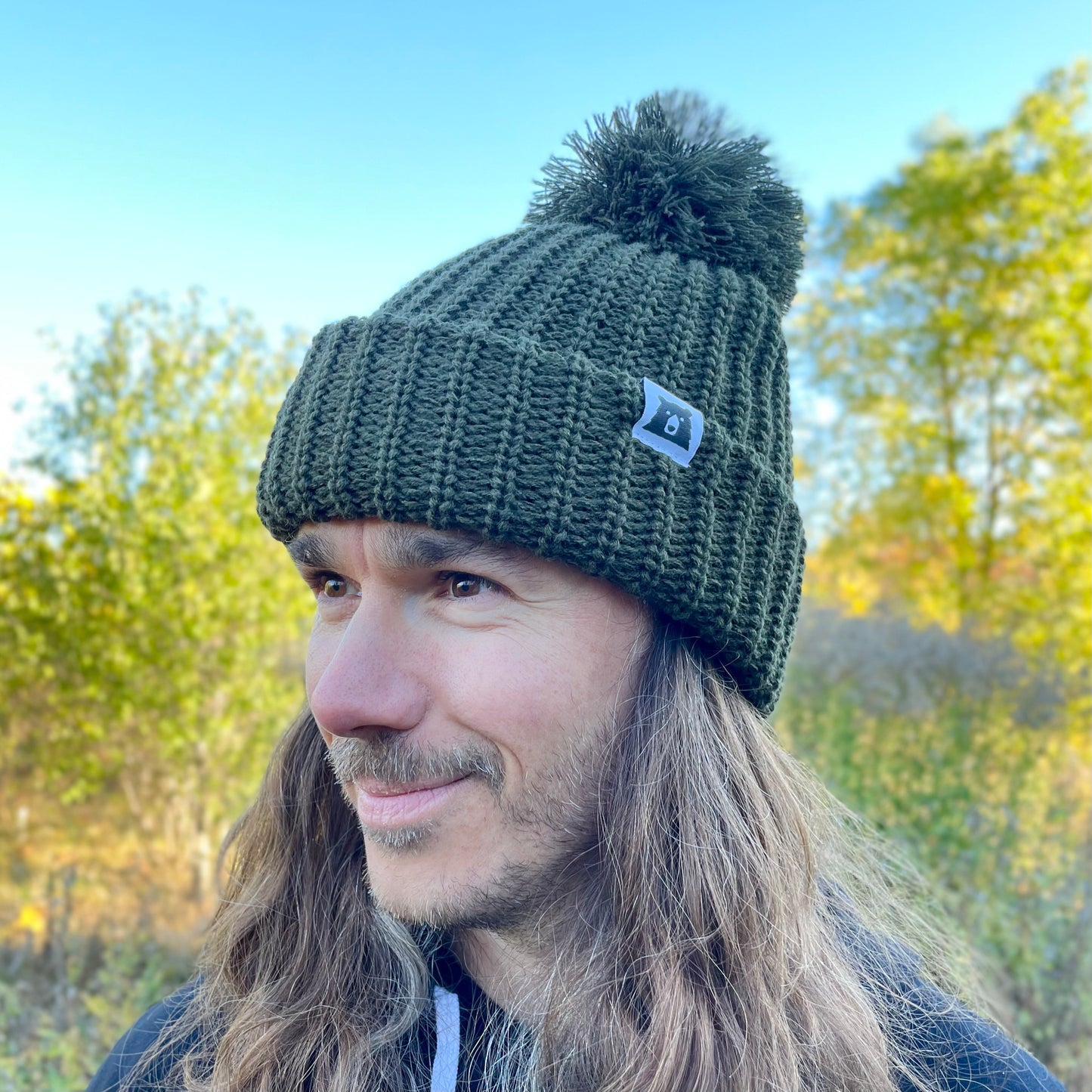 Oversized Chunky Knit Toque - Olive