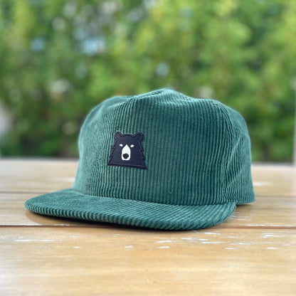 Unstructured Cord Snapback - Spruce with Lil Black Bear