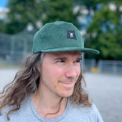 Unstructured Cord Snapback - Spruce with Lil Black Bear