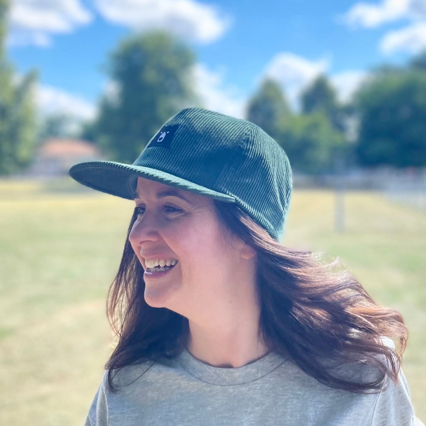 Unstructured Cord Snapback - Spruce with Lil Black Bear