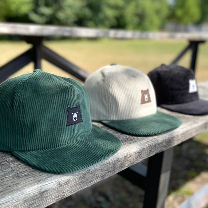 Unstructured Cord Snapback - Spruce with Lil Black Bear