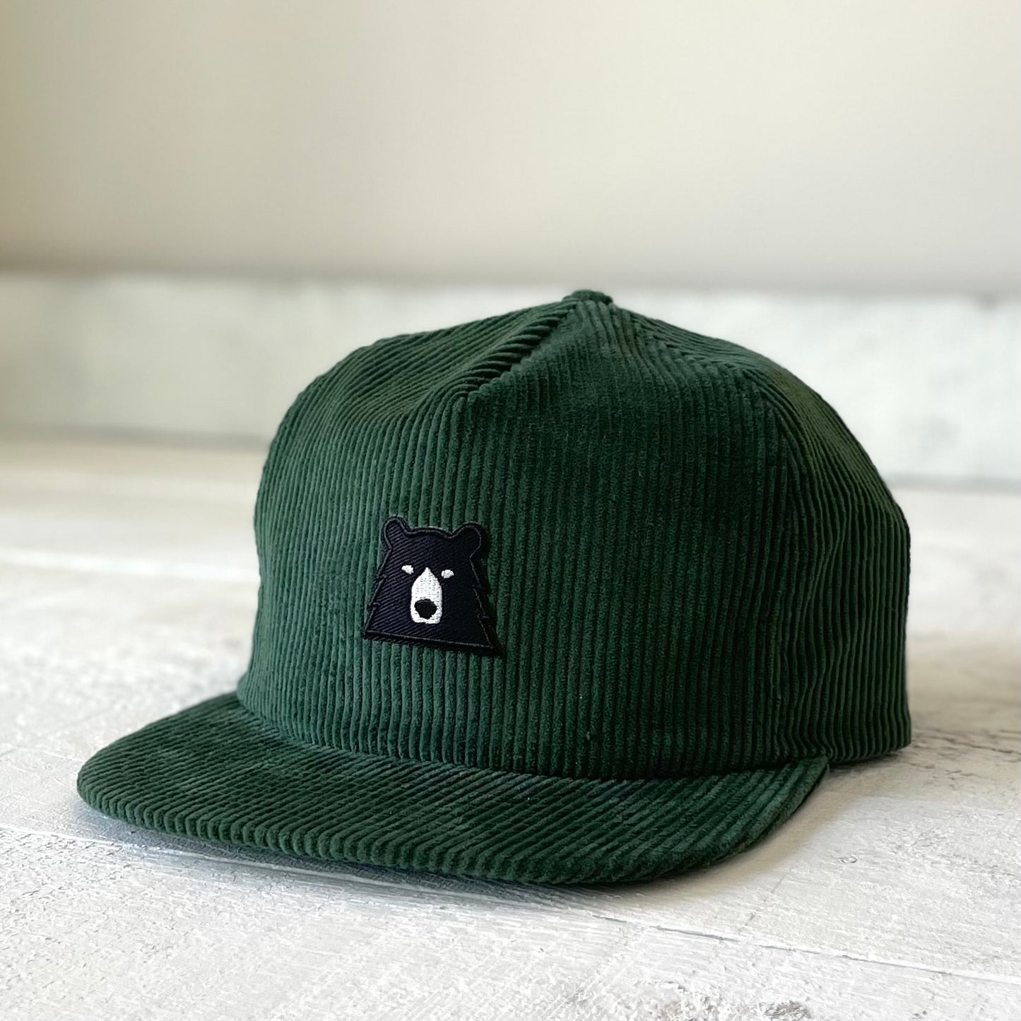 Unstructured Cord Snapback - Spruce with Lil Black Bear