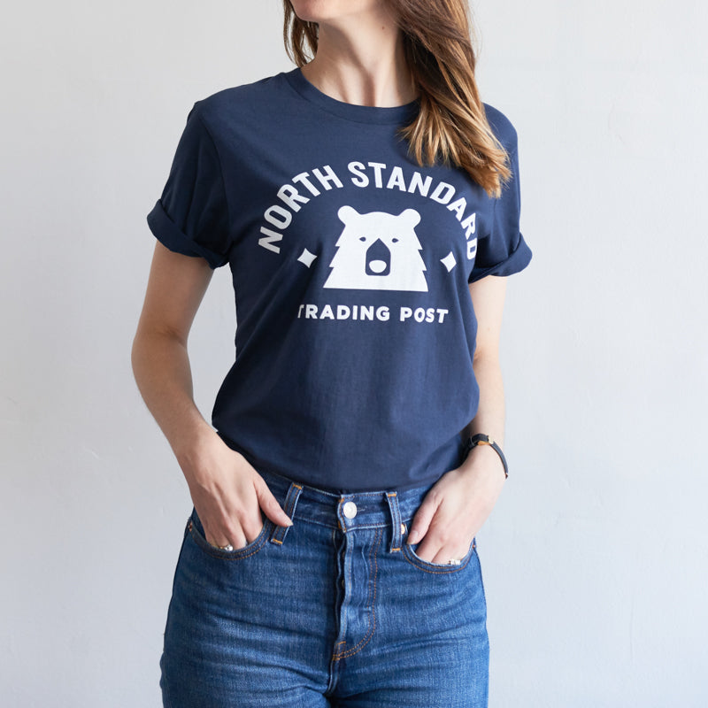 Varsity Tee - Navy with White