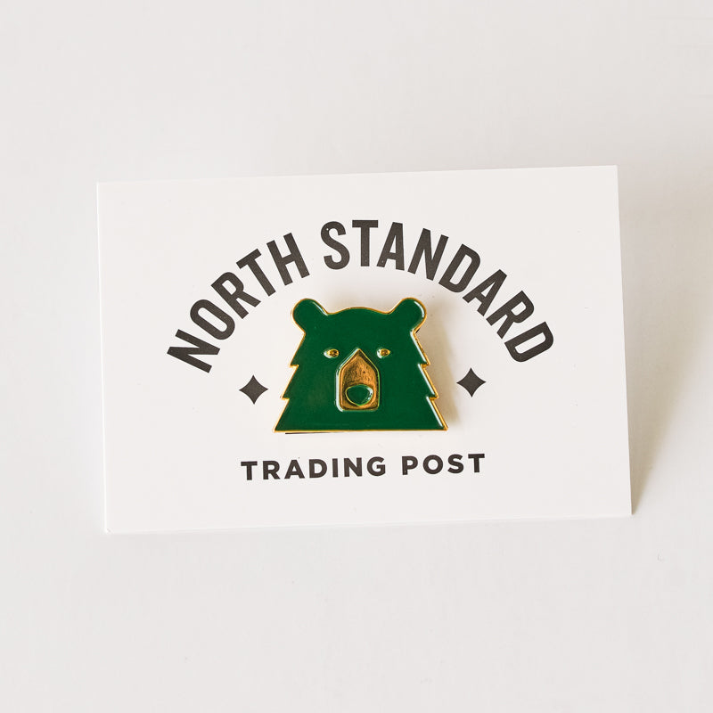 Enamel Pin - Spruce/Gold Bear