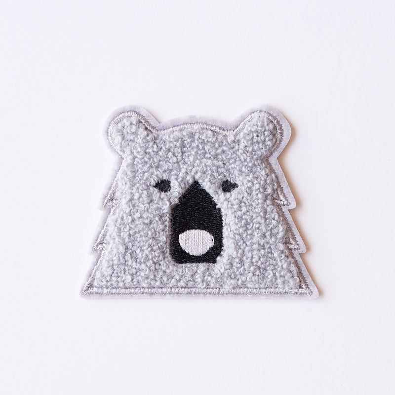 Patch - Chenille Bear - Grey