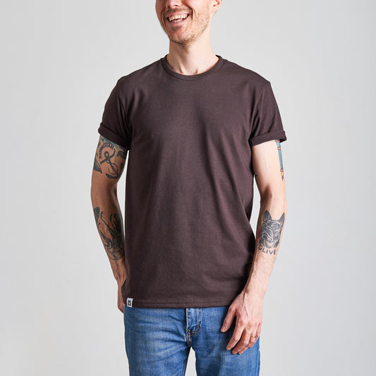 BASICS Perfect Crew Tee - Chocolate Brown
